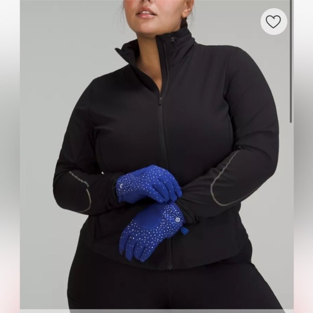 Lululemon NEW Run forItAll Reflective Gloves Tech Water Repell Fleece Stretch XL